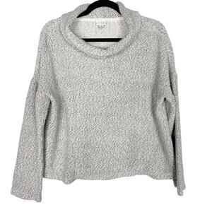 A New Day Medium M Heather Gray Boucle Textured Cowl Neck Sweater Cozy Casual